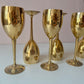 Vintage Set of 6 Brass Wine Goblets