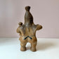 Vintage Mid-Century Aztec Style 'Warrior/Hunter Holding Bird' Clay Pottery Vase
