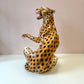 Vintage Large Italian Ceramic Cheetah Statue