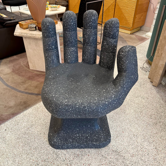 Vintage Faux Granite Large Plastic Hand Chair