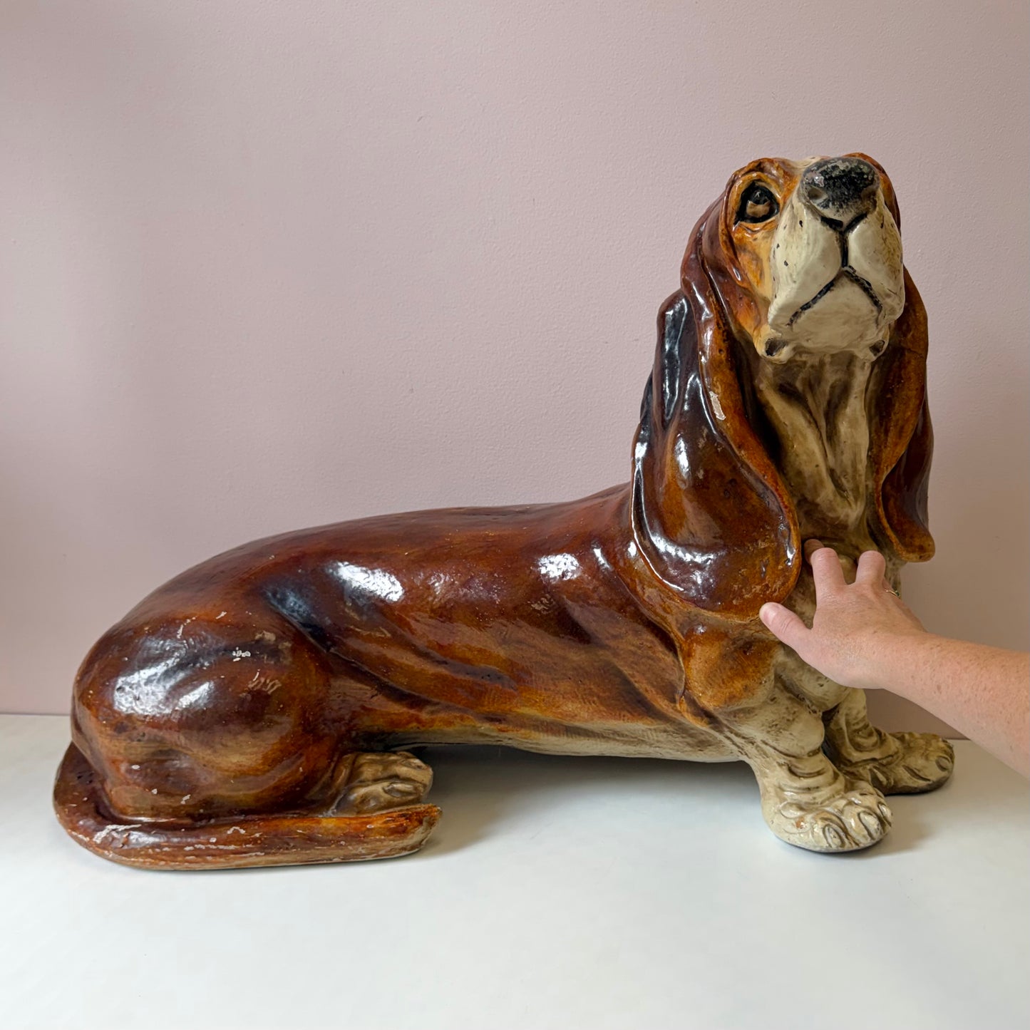 Vintage Mid-Century Extra Large Basset Hound Sculpture