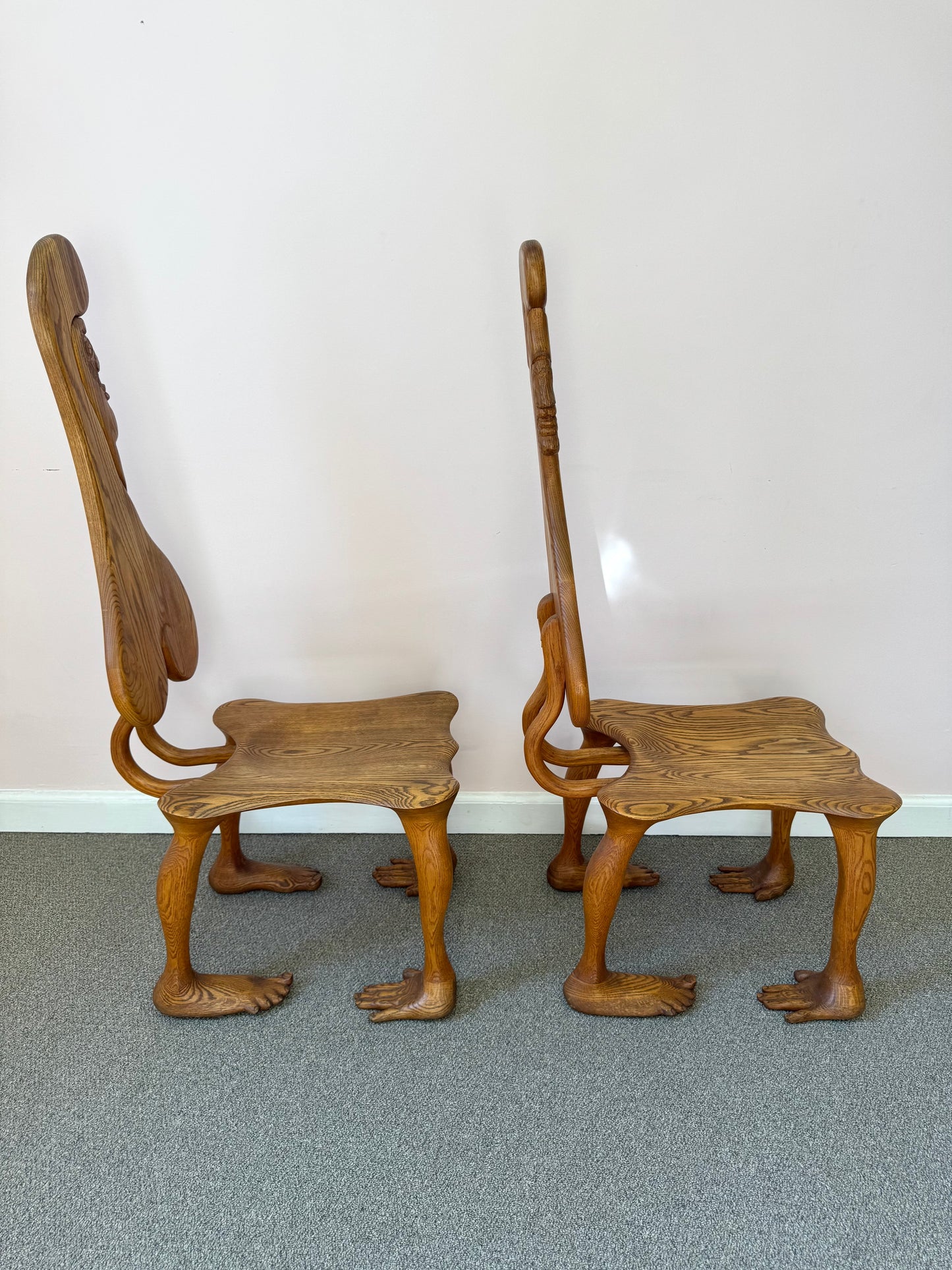 Pair of 1980 Andrew Willner Figure Chairs/Signed and Dated