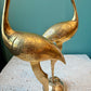 Vintage Pair of Brass Etched Cranes