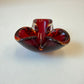 Vintage Deep Red Murano Style Glass Catchall Dish