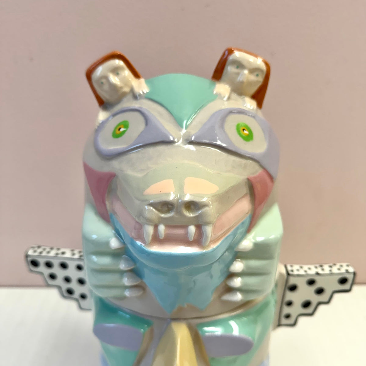 Vintage Large Post-Modern Ceramic Totem Cookie Jar