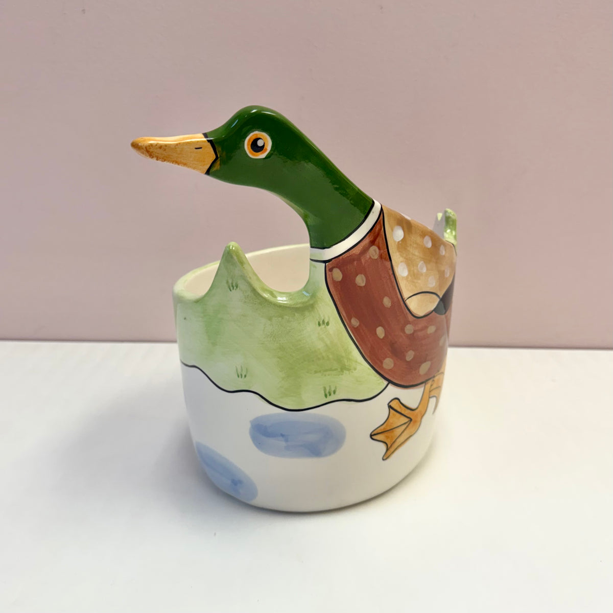 Vintage Hand Painted Duck Bowl/Planter by Sigma