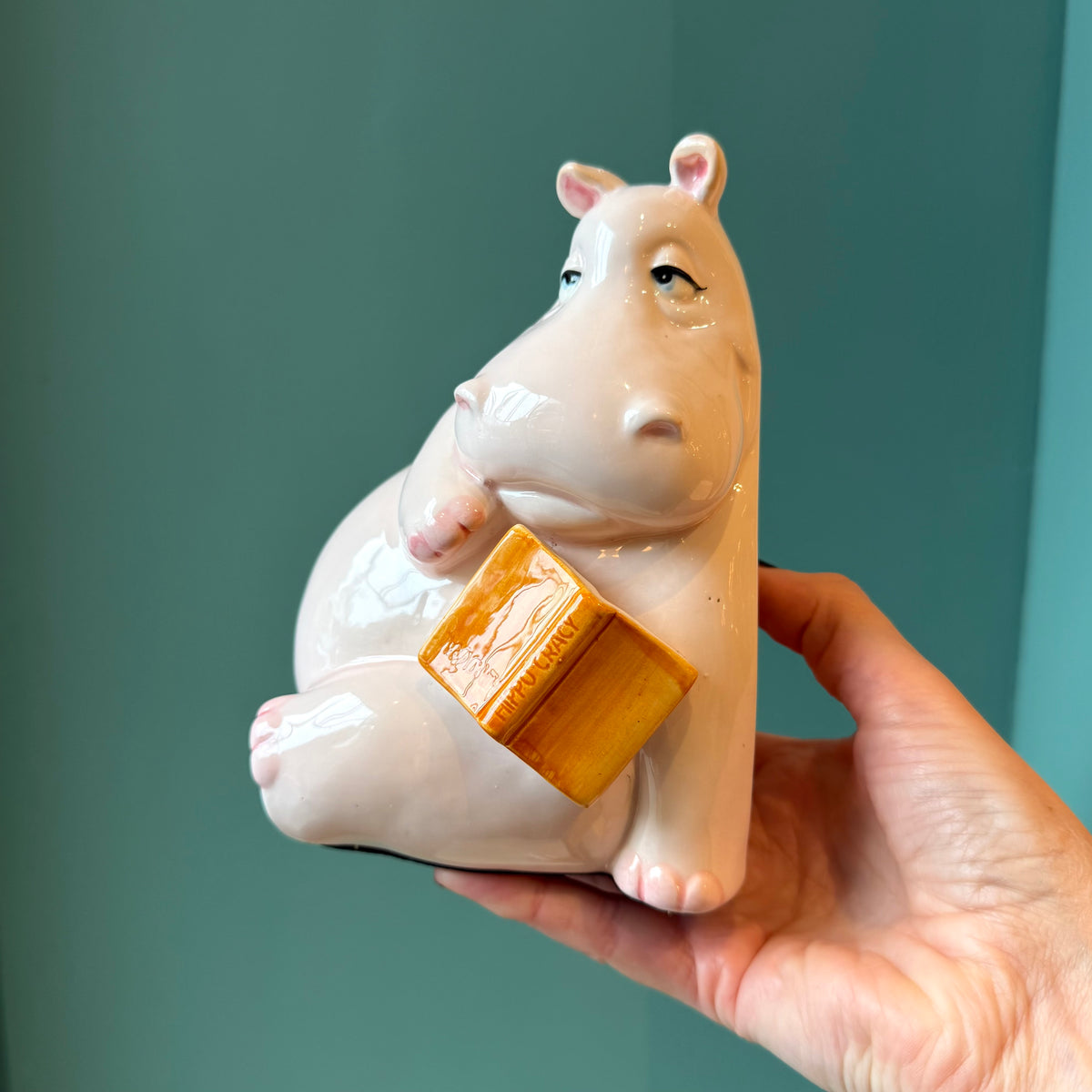 Vintage 1980 Fitz & Floyd Ceramic Hippo Bookends (As is)