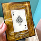 Brown Resin Ace Box with 2 Decks of Cards