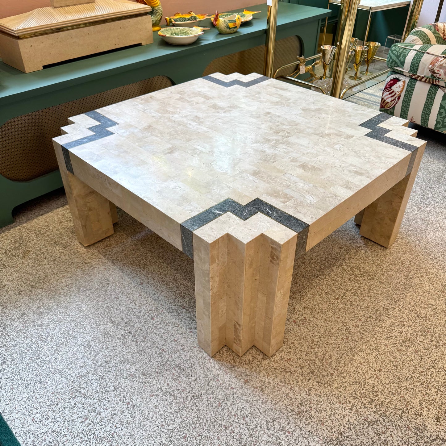 Vintage Maitland Smith Style Tessellated Coffee Table