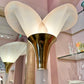 Vintage Pink Lucite Floor Lamp with Large Calla Lily Flower Shade