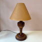 Mid Century Turned Mixed Wood Lamp W/Shade
