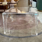 Vintage Square Lucite Coffee Table with Arch Base