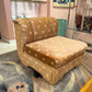 Vintage Champagne Velvet Slipper Chair by Carson's