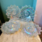 Set of 6 Iridescent Lotus Federal Glass Plates