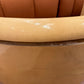 Vintage Round Coffee Table with Half Moon Faux Goatskin Base