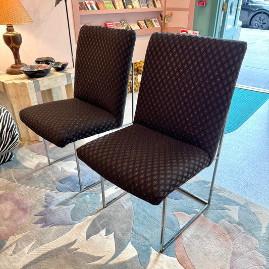 Pair of Vintage Dining Chairs by Milo Baughman for Thayer Coggin