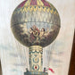 Vintage Italian Hot Air Balloon Artwork with Gold Gilded Border