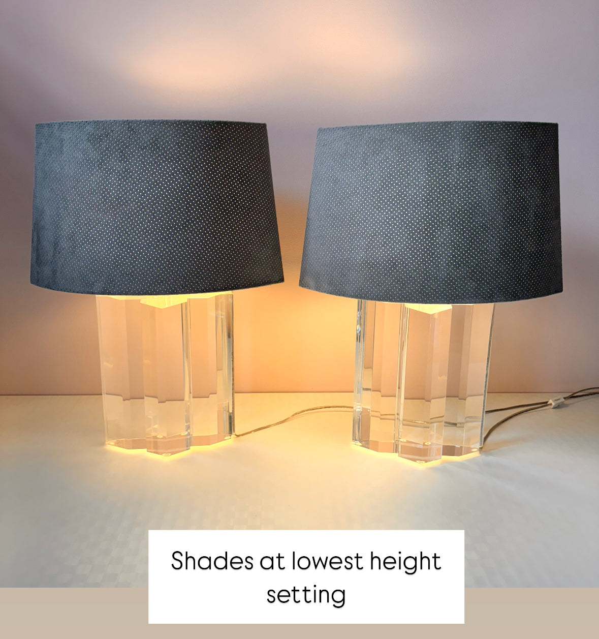 Vintage Lucite Diamond Block Lamp by Les Prismatiques/item