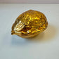 Vintage Gold Tone Metal Walnut Nutcracker