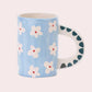 Blue Floral Handmade Ceramic Coffee Mug