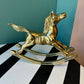 Vintage Brass Rocking Horse 6”