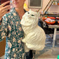 Vintage 1980’s Large White Ceramic Persian Cat Sculpture
