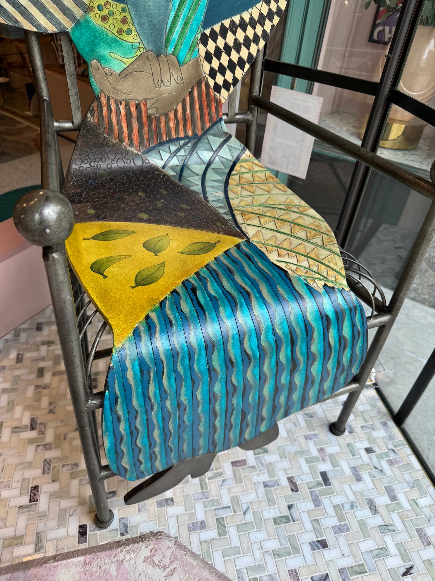 Vintage Hand Crafted Bentwood and Metal Picasso Chair by OLF