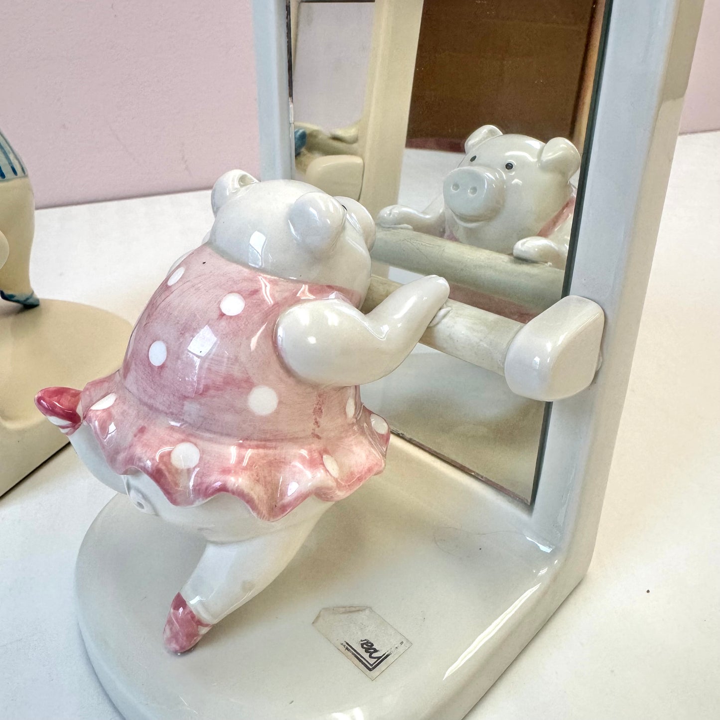 Vintage Flashdance Ballerina Pig Bookends by Fitz & Floyd
