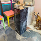 Vintage Square Black and White Faux Marble Pedestal 30”