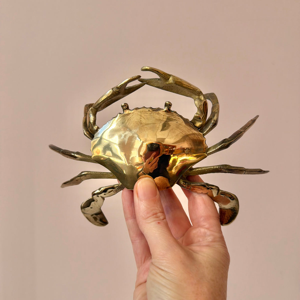 Vintage Brass Crab Ashtray