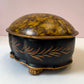 Vintage Large Hand Painted "Tortoise" Shell Lidded Jewelry Box by Castilian Imports