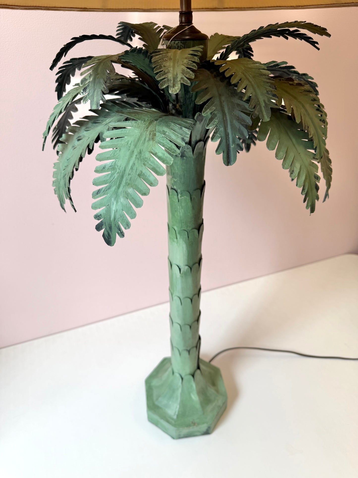 Vintage 1970s Chapman Style Palm Tree Table Lamp/per item