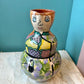 Vintage Portugal Ceramic Decorative Lady Pitcher with Hat - Signed