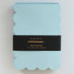 Scallop Edged Notepad | Aqua + Blue Edge