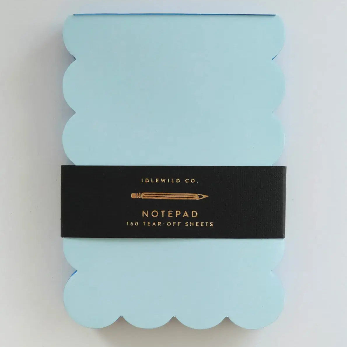Scallop Edged Notepad | Aqua + Blue Edge