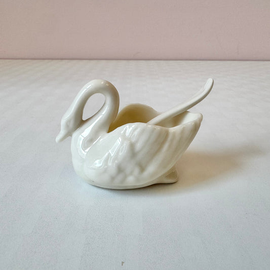 Vintage Porcelain Ceramic Swan with Spoon by Lenox