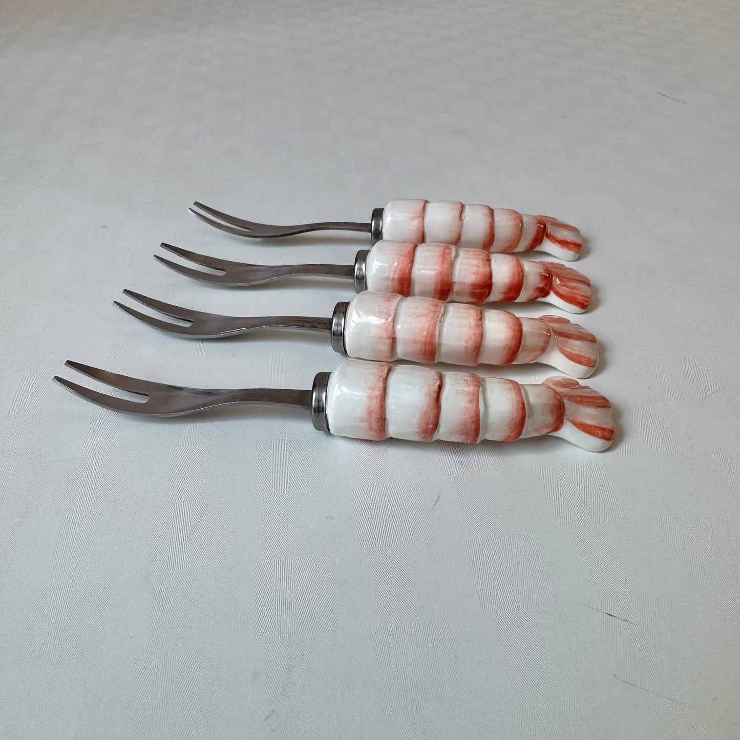 Vintage Set of 4 Shrimp Handled Appetizer Forks by Shafford