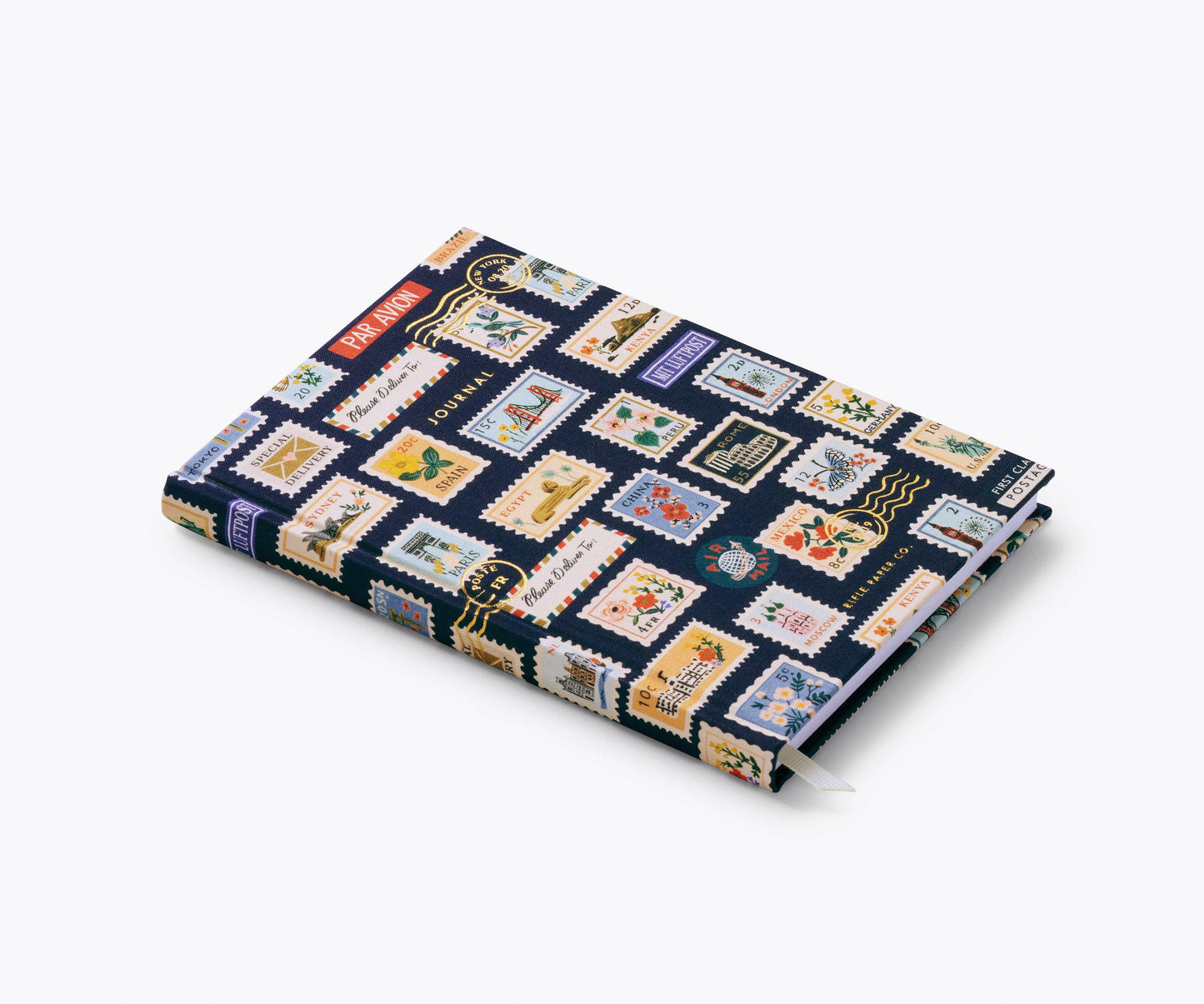 Postage Stamps Fabric Journal