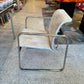 Vintage Chrome and Crackled Faux Leather Chair by Peter Protzman for Herman Miller/item