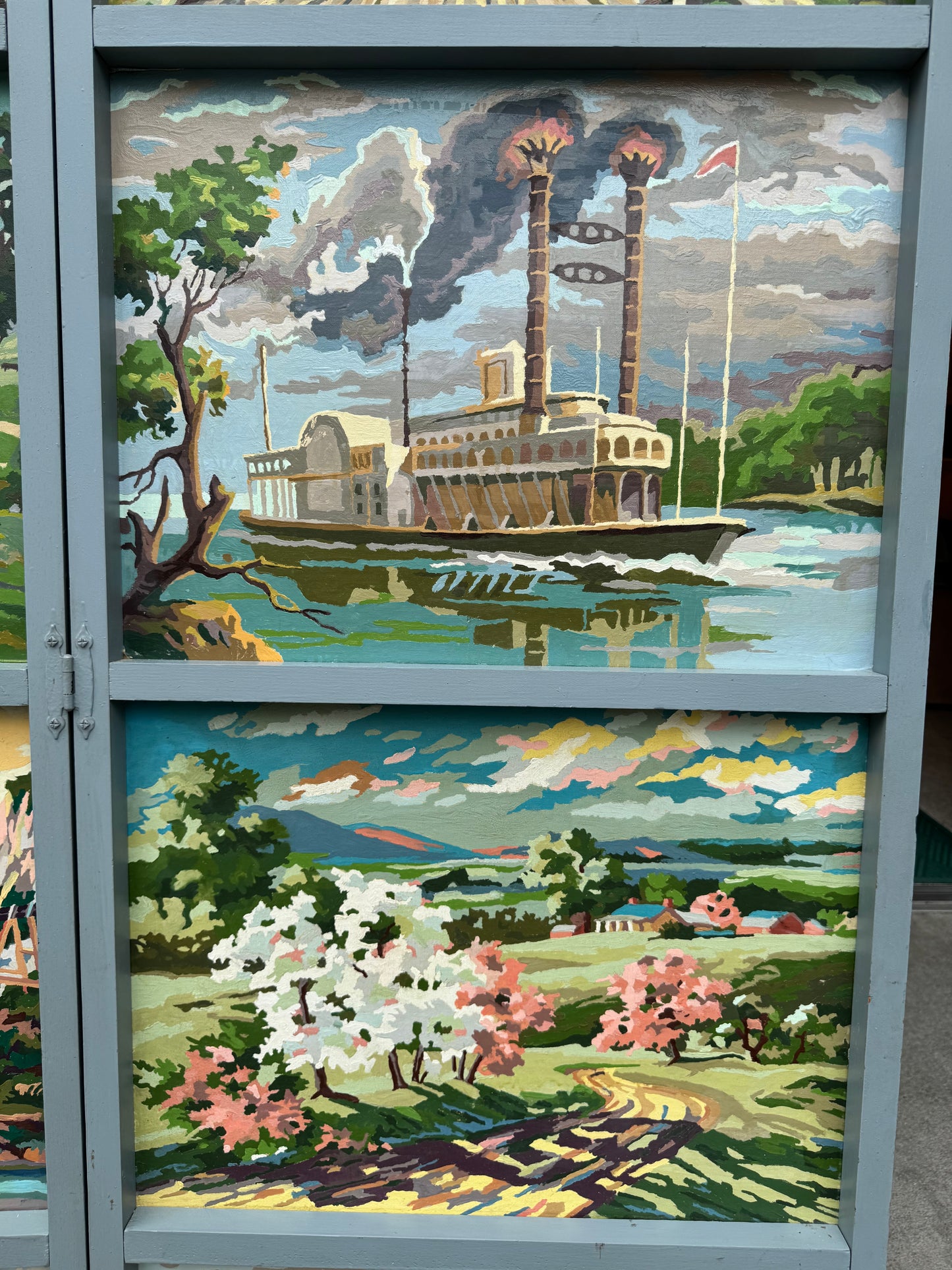 Vintage 1950's Original Paint by Numbers Screen/Room Divider
