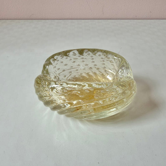 Vintage Bullicante Gold Leaf Art Glass Ashtray