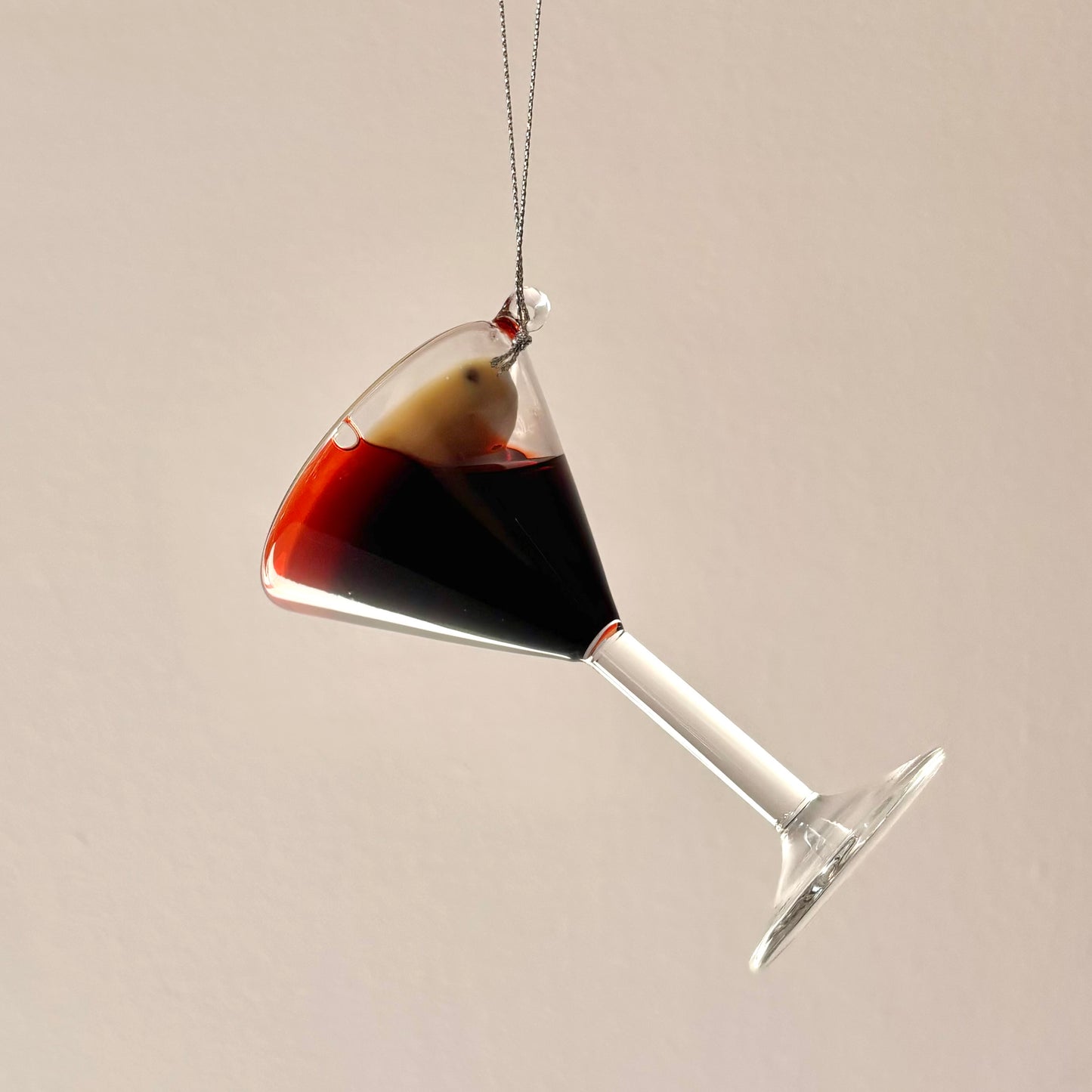 4" Glass Espresso Martini Ornament