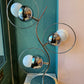 Vintage Robert Sonneman Style Three Globe Chrome Space Age Lamp