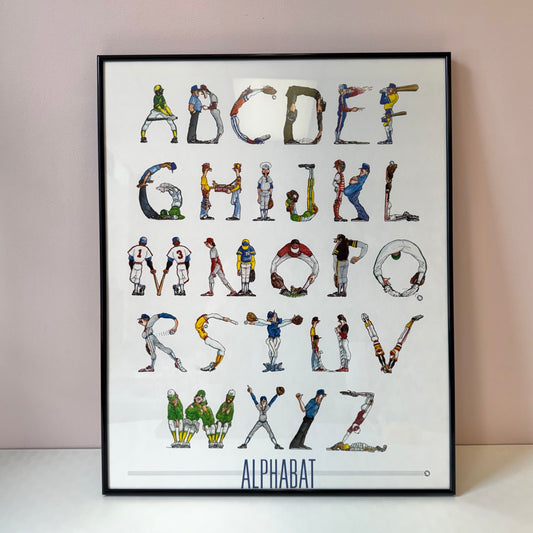 Vintage "Alphabat" Baseball Themed Poster by Doug Keith