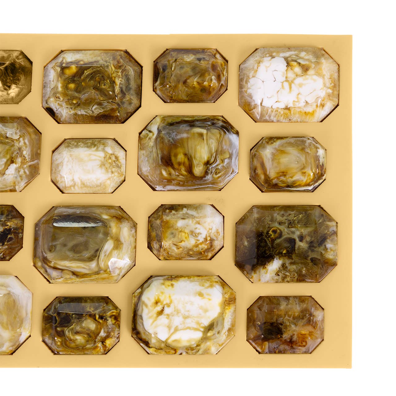 Gold Toned Resin Box with Decorative Gem Lid