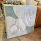 Vintage Tessellated Stone Artwork with Brass and Capiz Shell Inlay