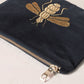 Black Velvet Honey Bee Medium Pouch by Elizabeth Scarlett