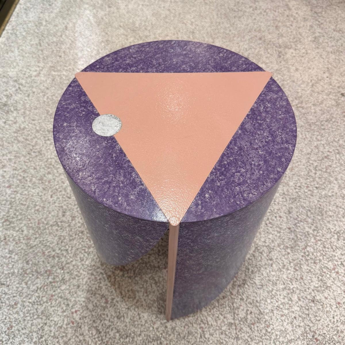 Vintage 1980's Postmodern Pink and Purple Side/Accent Table