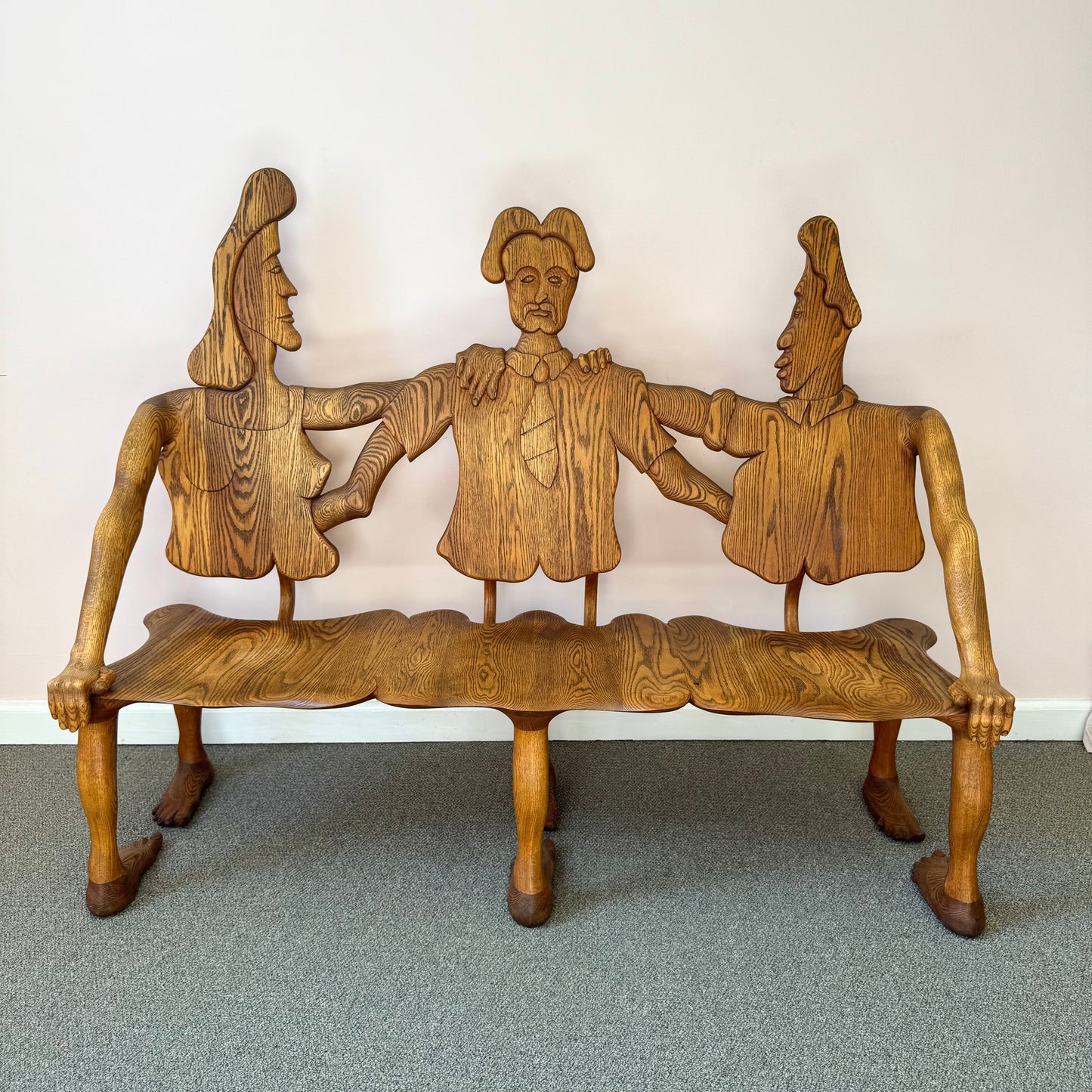 1980 Andrew Willner Three Person Bench/Signed and dated