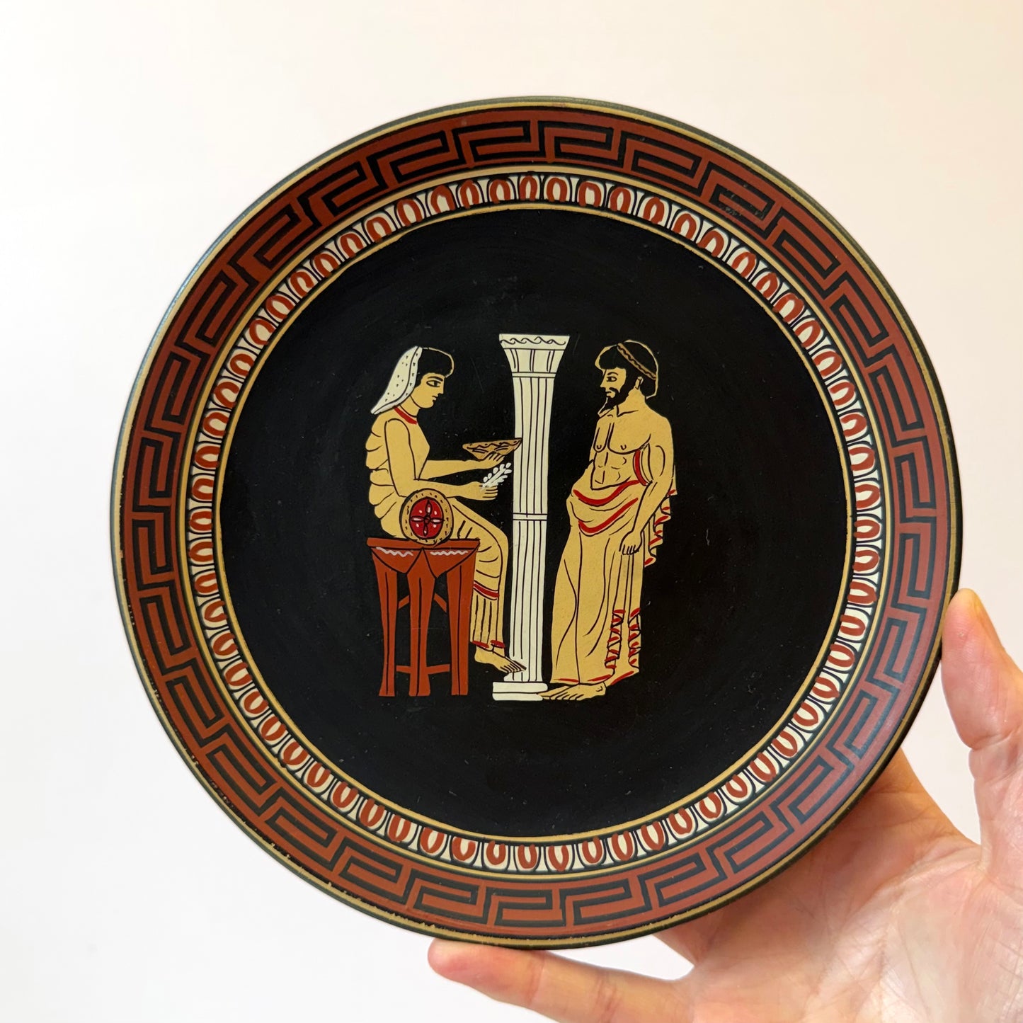 Vintage Set of 6 Terracotta Ancient Greek Replica Wall Plates